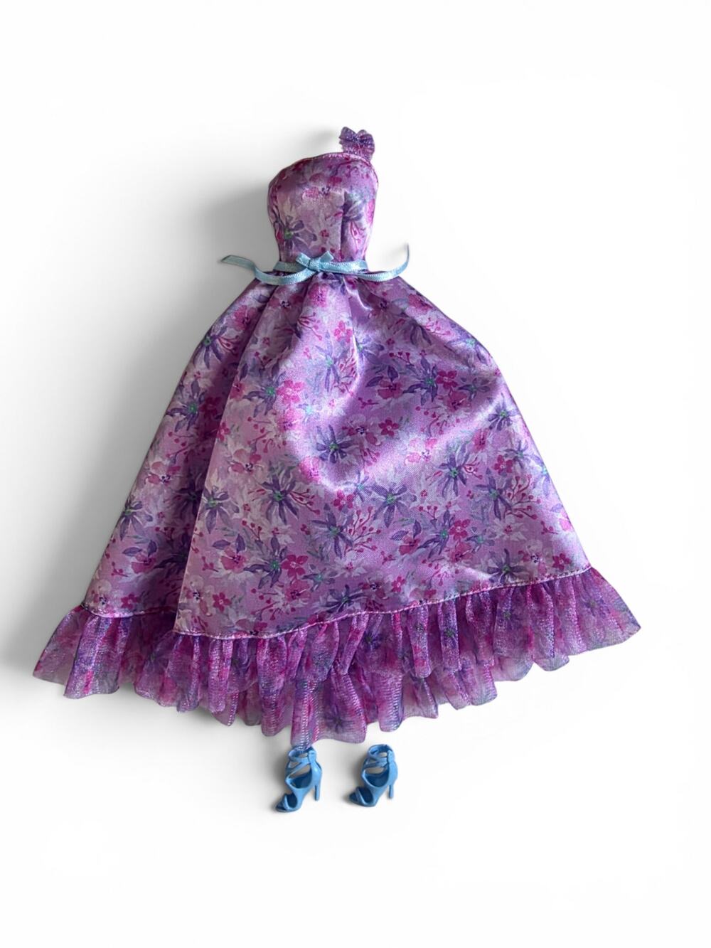 New 2024 Barbie Model Muse Birthday Wishes Floral Doll Gown Blue Shoes HRM55